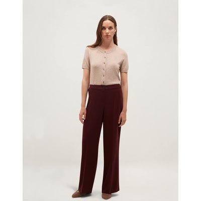 HOBBS Elasticated Waist Wide Leg Trousers Purple HOBBS Elasticated Waist Wide Leg Trousers Purple