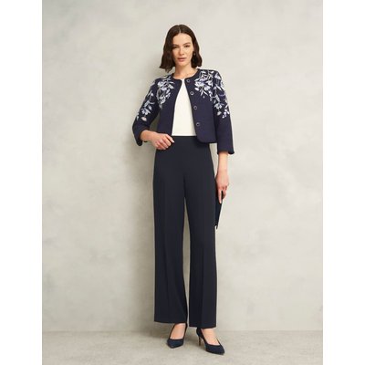 HOBBS Wide Leg Trousers Navy HOBBS Wide Leg Trousers Navy