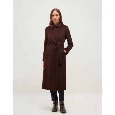 HOBBS Pure Wool Double Breasted Trench Coat Brown HOBBS Pure Wool Double Breasted Trench Coat Brown