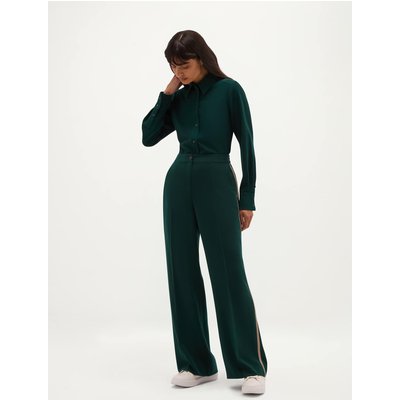 HOBBS Elasticated Waist Wide Leg Trousers Green HOBBS Elasticated Waist Wide Leg Trousers Green