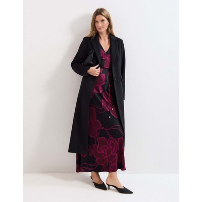 Phase Eight Wool Rich Collared Longline Coat Black Phase Eight Wool Rich Collared Longline Coat Black