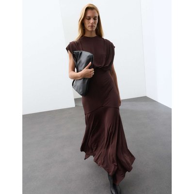 Autograph Slinky Draped Maxi Dress Mahogany Autograph Slinky Draped Maxi Dress Mahogany
