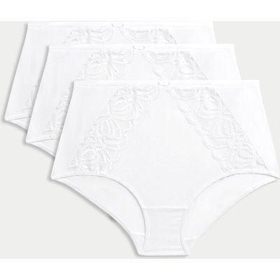 M&S 3pk Amelia Lace Full Briefs White M&S 3pk Amelia Lace Full Briefs White