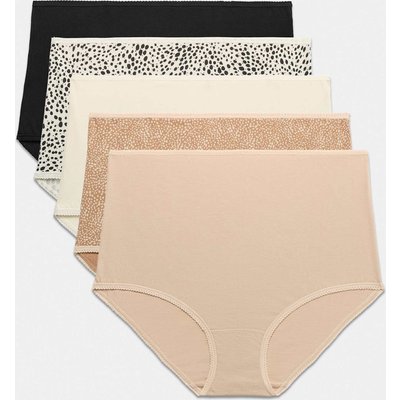 M&S 5pk Pure Cotton Full Briefs Black Mix M&S 5pk Pure Cotton Full Briefs Black Mix