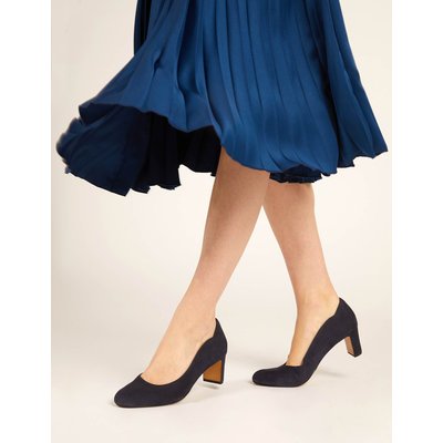 Jones Bootmaker Suede Block Heel Court Shoes Navy Jones Bootmaker Suede Block Heel Court Shoes Navy