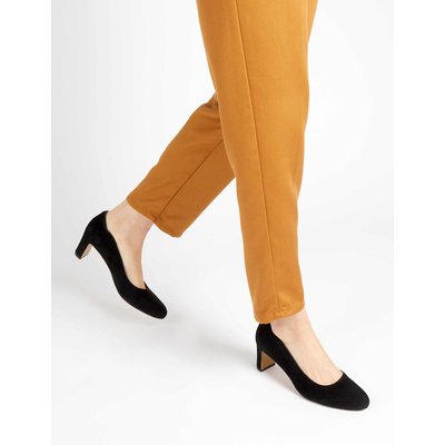 Jones Bootmaker Suede Block Heel Court Shoes Black Jones Bootmaker Suede Block Heel Court Shoes Black