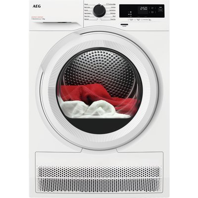 AEG 5000 Series TXH508A4R 8Kg Heat Pump Tumble Dryer - White - A++ Rated, White
