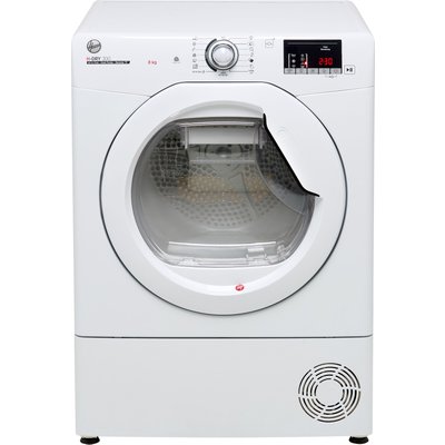 Hoover H-DRY 300 HLEH8A2DE Wifi Connected 8Kg Heat Pump Tumble Dryer - White - A++ Rated, White
