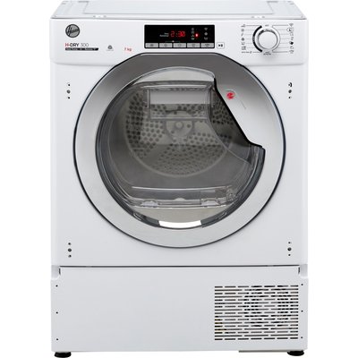 Hoover H-DRY 300 BATDH7A1TCE Wifi Connected 7Kg Integrated Heat Pump Tumble Dryer - White - A+ Rated, White
