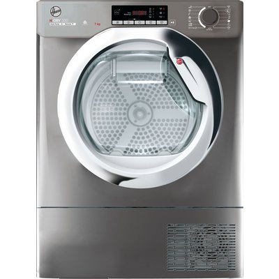 Hoover H-DRY 300 BATD H7A1TCER-80 Wifi Connected 7Kg Integrated Heat Pump Tumble Dryer - Anthracite/Chrome - A+ Rated, Chrome