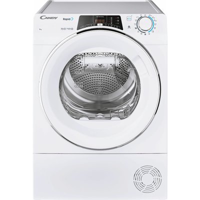 Candy RapidÓ ROE H9A3TCE-80/N Wifi Connected 9Kg Heat Pump Tumble Dryer - White - A+++ Rated, White