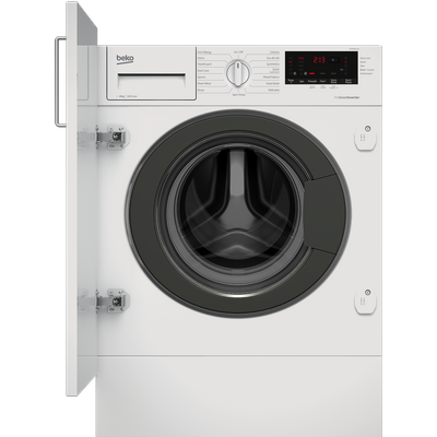 Beko RecycledTub® WTIK86151F Integrated 8kg Washing Machine with 1600 rpm - White - C Rated, White Beko RecycledTub® WTIK86151F Integrated 8kg Washing Machine with 1600 rpm - White - C Rated, White
