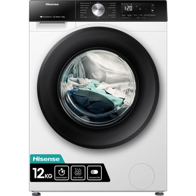 Hisense 3S Series WF3S1243BW3 12kg WiFi Connected Washing Machine with 1400 rpm - White - A Rated, White Hisense 3S Series WF3S1243BW3 12kg WiFi Connected Washing Machine with 1400 rpm - White - A Rated, White