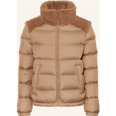 Moncler Enfant Daunenjacke Vard Mit Teddyfell rot