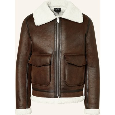 A.P.C. Jacke In Lederoptik braun