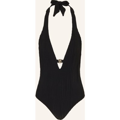 Boss Neckholder-Badeanzug Double B Mit Cut-Out schwarz