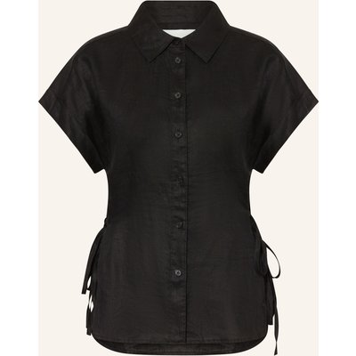 Closed Hemdbluse Aus Leinen schwarz