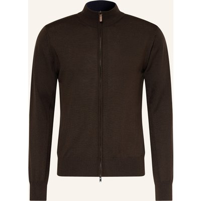 Eton Strickjacke Aus Merinowolle braun