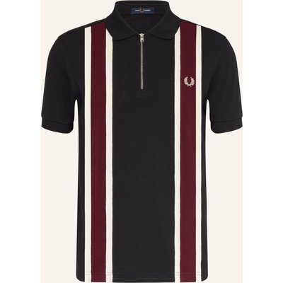Fred Perry Piqué-Poloshirt schwarz