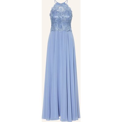 Vm Vera Mont Abendkleid Mit Spitze Und Pailletten blau