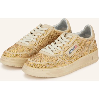 Autry Sneaker Medalist Low Mit Schmucksteinen gold