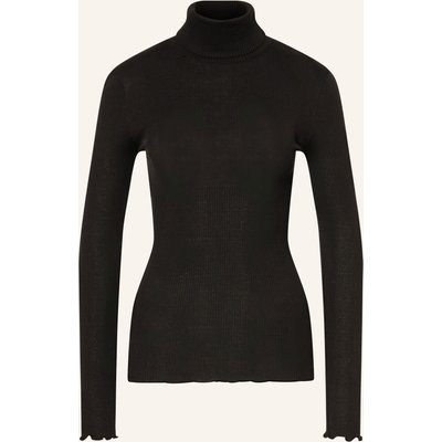 Rosemunde Rollkragenshirt Beatha Mit Seide schwarz