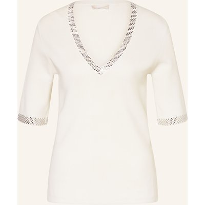 Liu Jo Pullover Mit 3/4-Arm Und Schmucksteinen weiss
