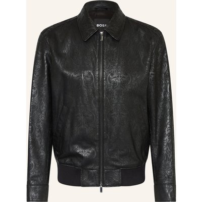 Boss Lederblouson Yuze schwarz