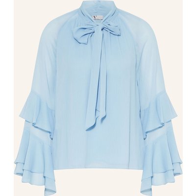V By Vera Mont Schluppenbluse Mit Volants blau