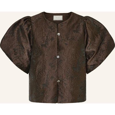 Neo Noir Jacquard-Bluse Aisa braun