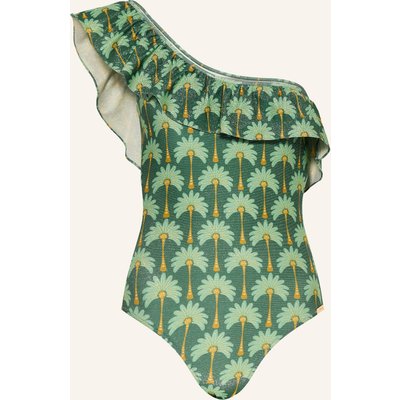 Watercult One-Shoulder-Badeanzug Tropical Muse Mit Volant gruen