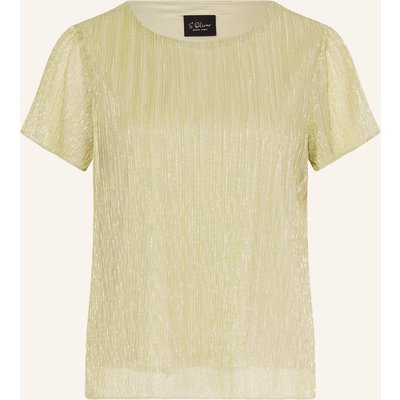 S.Oliver Black Label Blusentop Mit Plissees Und Glitzergarn gruen