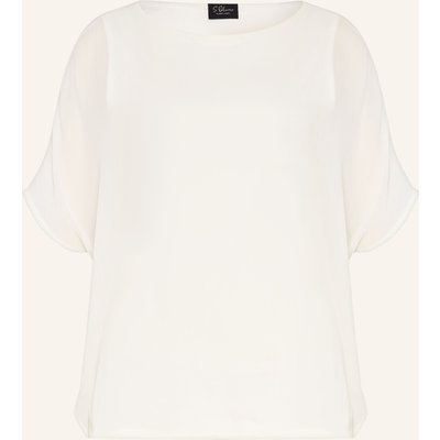 S.Oliver Black Label Blusenshirt Mit Plissees Und Glitzergarn weiss