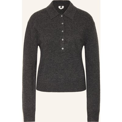 Arket Strick-Poloshirt grau