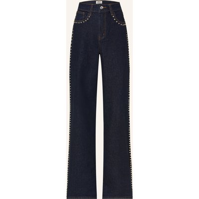 Only Wide Leg Jeans Mit Schmucksteinen blau
