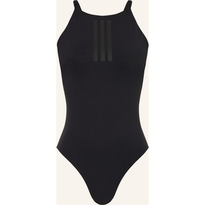 Adidas High-Neck-Badeanzug 3-Streifen schwarz