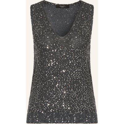 Weekend Max Mara Stricktop Tempo Mit Pailletten grau