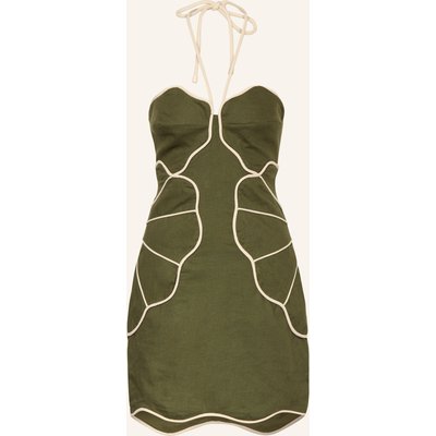 Farm Rio Kleid Green Wavy Mit Leinen gruen
