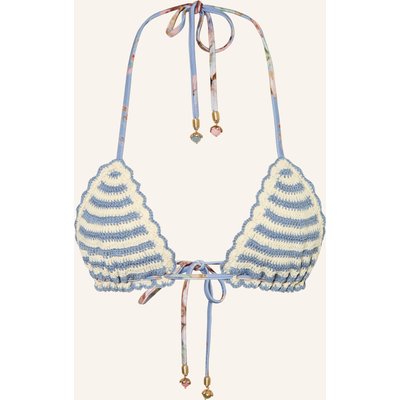 Zimmermann Triangel-Bikini-Top Awaken Mit Schmuckperlen blau