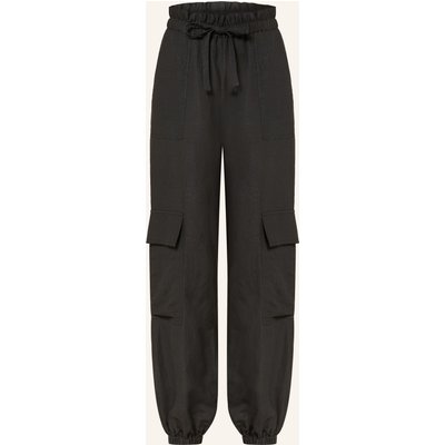 Mrs & Hugs Cargohose Mit Leinen schwarz