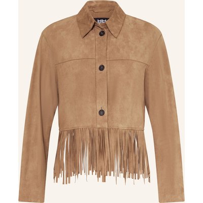 Riani Lederjacke Mit Fransen braun