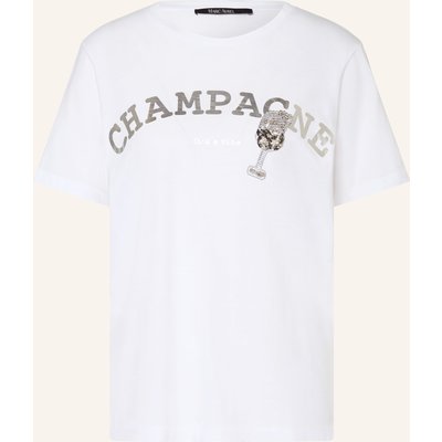 Marc Aurel T-Shirt Mit Schmucksteinen weiss