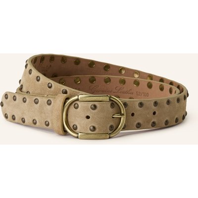 Reptile's House Ledergürtel Mit Nieten beige