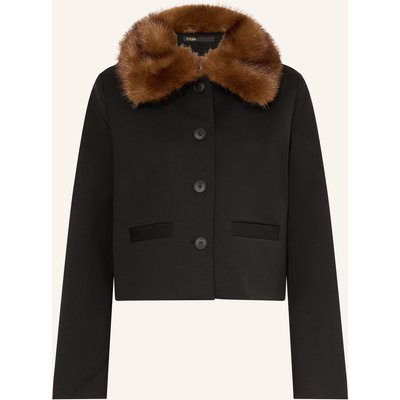 Maje Kastenjacke Mit Kunstfell schwarz