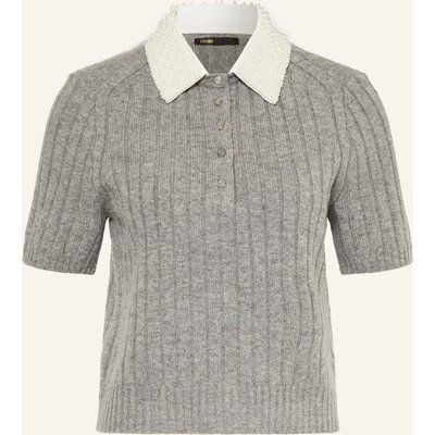 Maje Strickshirt Mit Schmuckperlen grau