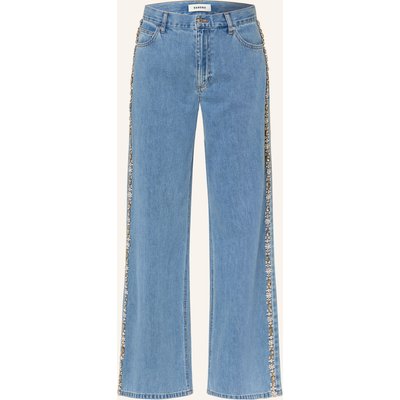 Sandro Wide Leg Jeans Mit Schmucksteinen blau