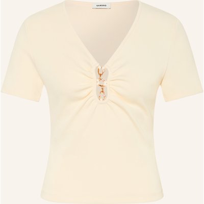 Sandro T-Shirt Mit Cut-Out weiss