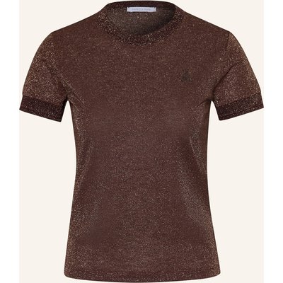 Patrizia Pepe Strickshirt Mit Glitzergarn braun