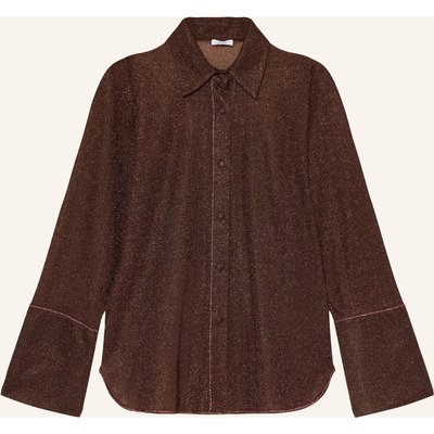 Oséree Hemdbluse Lumiere Mit Glitzergarn braun