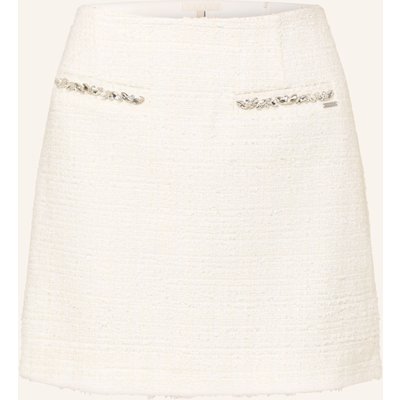 Guess Tweed-Rock Clotilde Mit Schmucksteinen Und Glitzergarn weiss